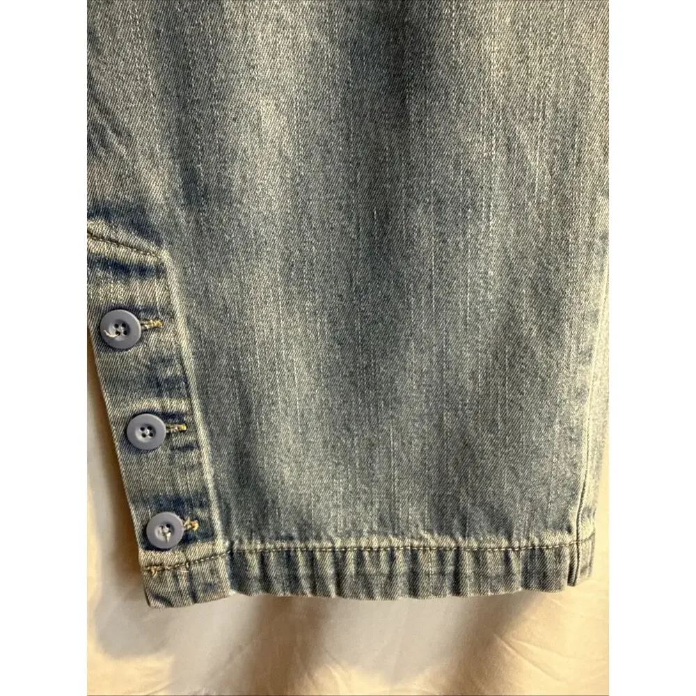 Paradise Bay Denim Capri Pants Women Size 16 Light Wash Pull On Elastic Waist - Picture 10 of 11